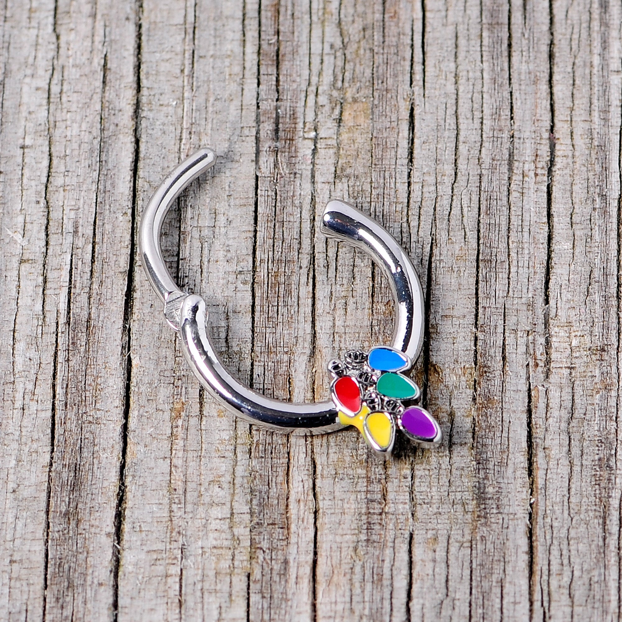 BodyCandy 16G 3/8 Christmas Lights Holiday Septum Clicker — alternative angle