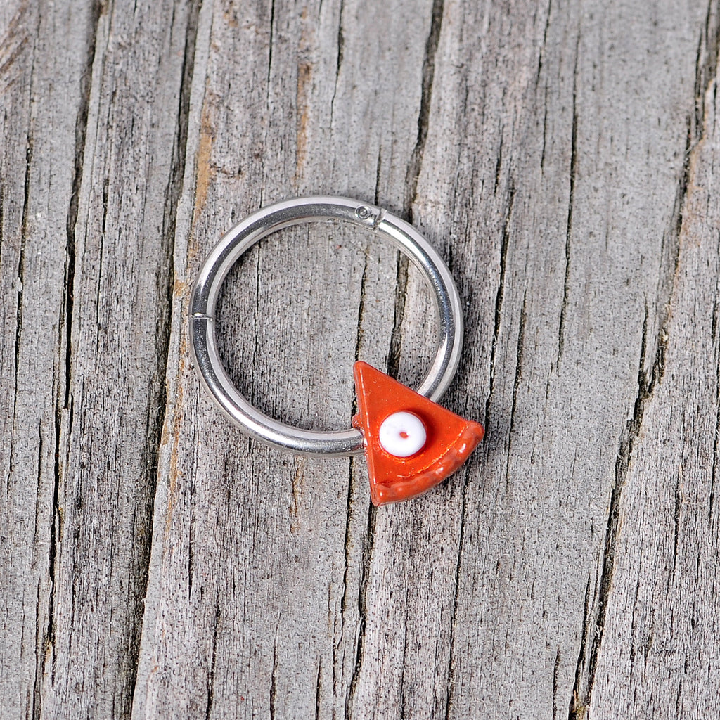 BodyCandy 16G 3/8 Pumpkin Pie Thanksgiving Holiday Hinged Segment Ring — back view