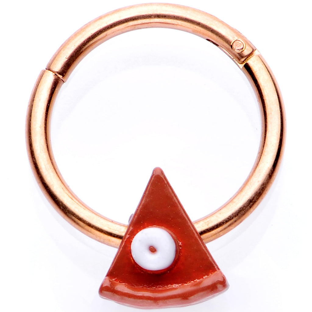 BodyCandy 16G 3/8 Rose Gold Tone Pumpkin Pie Holiday Hinged Segment Ring — main product shot