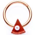BodyCandy 16G 3/8 Rose Gold Tone Pumpkin Pie Holiday Hinged Segment Ring — main product shot