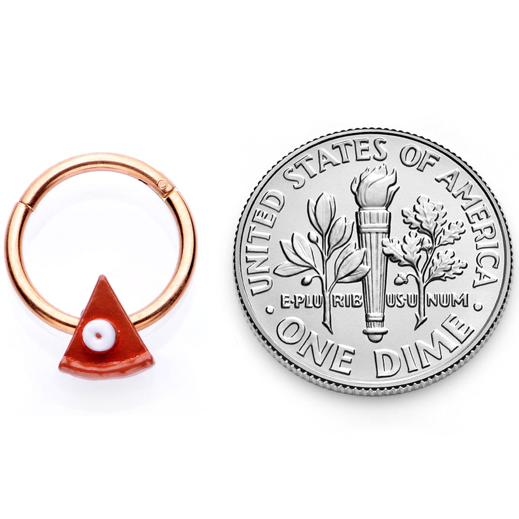 BodyCandy 16G 3/8 Rose Gold Tone Pumpkin Pie Holiday Hinged Segment Ring — back view