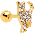 BodyCandy 16G 1/4 Clear Gem Gold Tone Glamourpuss Cat Cartilage Earring — main product shot