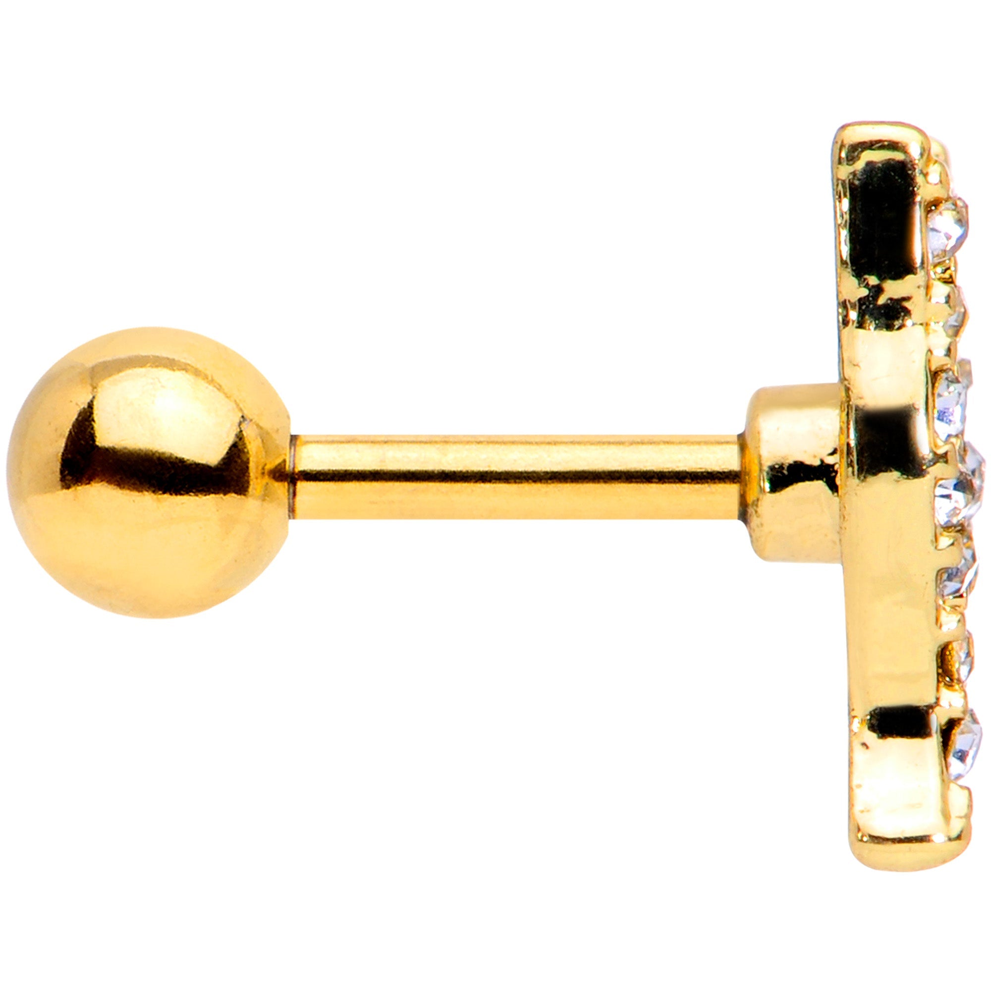 BodyCandy 16G 1/4 Clear Gem Gold Tone Glamourpuss Cat Cartilage Earring — lifestyle context