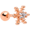 BodyCandy 16G 1/4 Clear Gem Rose Gold Tone Snowflake Cartilage Tragus — main product shot
