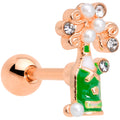 BodyCandy 16G 1/4 Clear Gem Rose Gold Tone Champagne Cartilage Tragus — main product shot