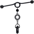 BodyCandy 14G Black Gem Halloween Dangle Industrial Barbell 38mm — main product shot