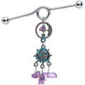 BodyCandy 14G Purple Gem Solstice Sun Moon Dangle Halloween Industrial Barbell 38mm — main product shot
