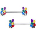 BodyCandy 14G 5/8 Christmas Lights Holiday Barbell Nipple Ring Set — main product shot