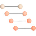 BodyCandy Peaches and Cream Matte Barbell Tongue Ring Set of 4 — main product shot