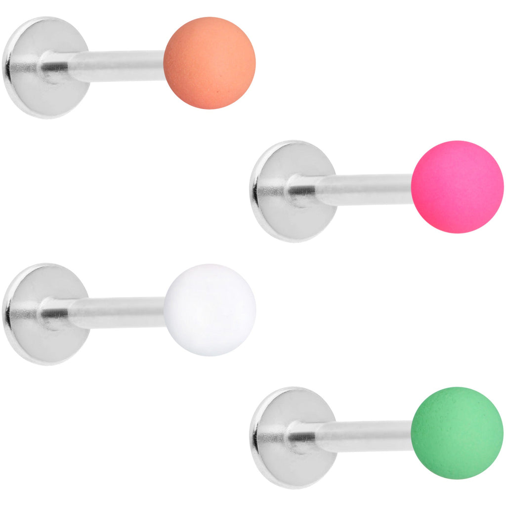 BodyCandy 16G 5/16 Pink Peach Matte Labret Monroe Tragus Set of 4 — main product shot