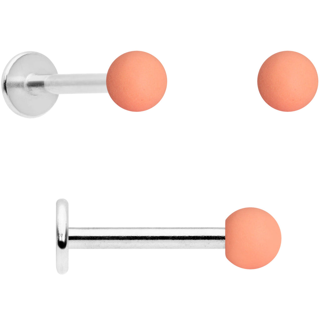 BodyCandy 16G 5/16 Pink Peach Matte Labret Monroe Tragus Set of 4 — lifestyle context