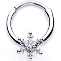 BodyCandy 16G 3/8 Clear Gem Holiday Snowflake Septum Clicker — main product shot