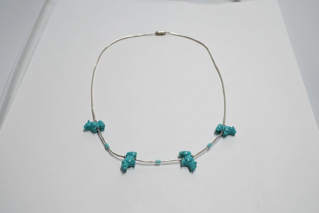 Just Neat Stuff Turquoise Bear Fetish — back view