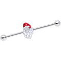BodyCandy 14G Red White Santa Christmas Industrial Barbell 38mm — main product shot