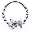 BodyCandy 16G 3/8 Clear Gem Star Twisted Hinged Segment Ring — main product shot