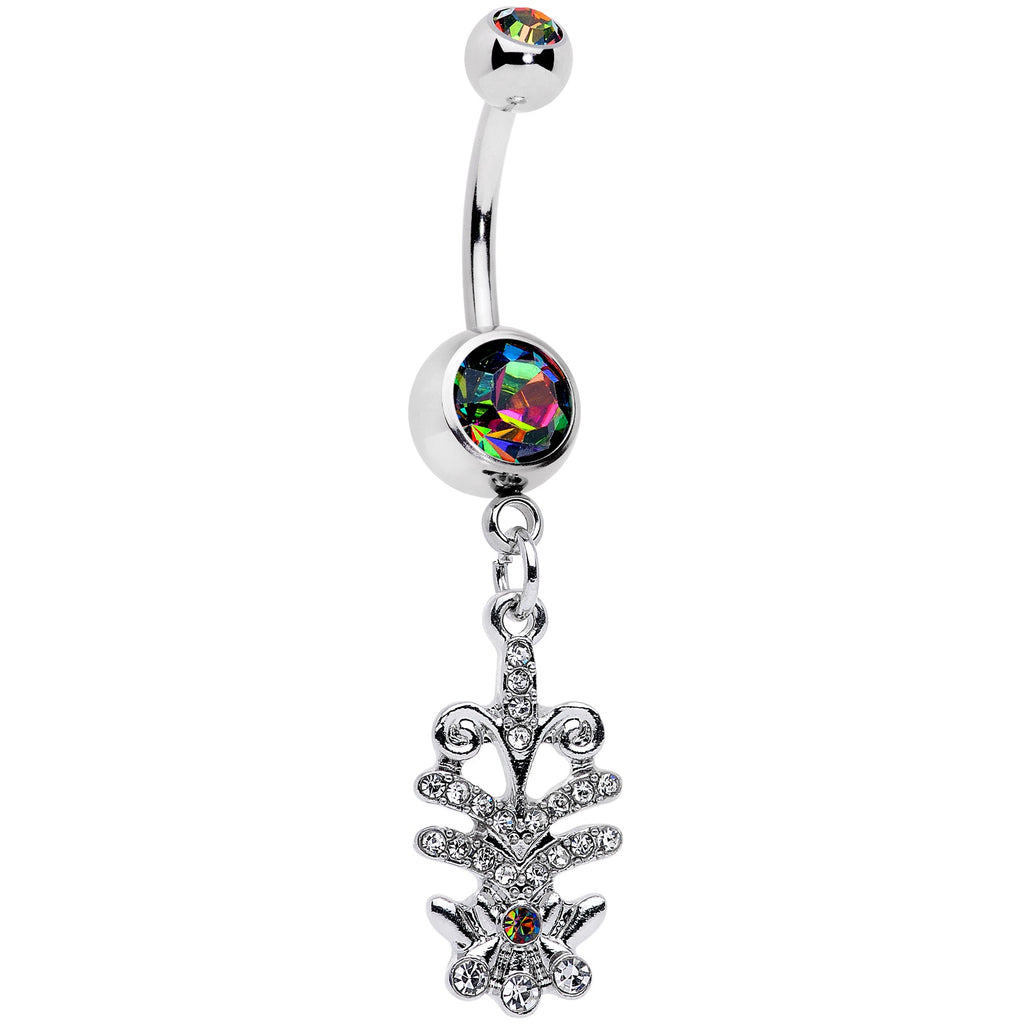 BodyCandy Vitrail Clear Gem Abstract Charm Dangle Belly Ring — main product shot