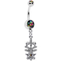 BodyCandy Vitrail Clear Gem Abstract Charm Dangle Belly Ring — main product shot