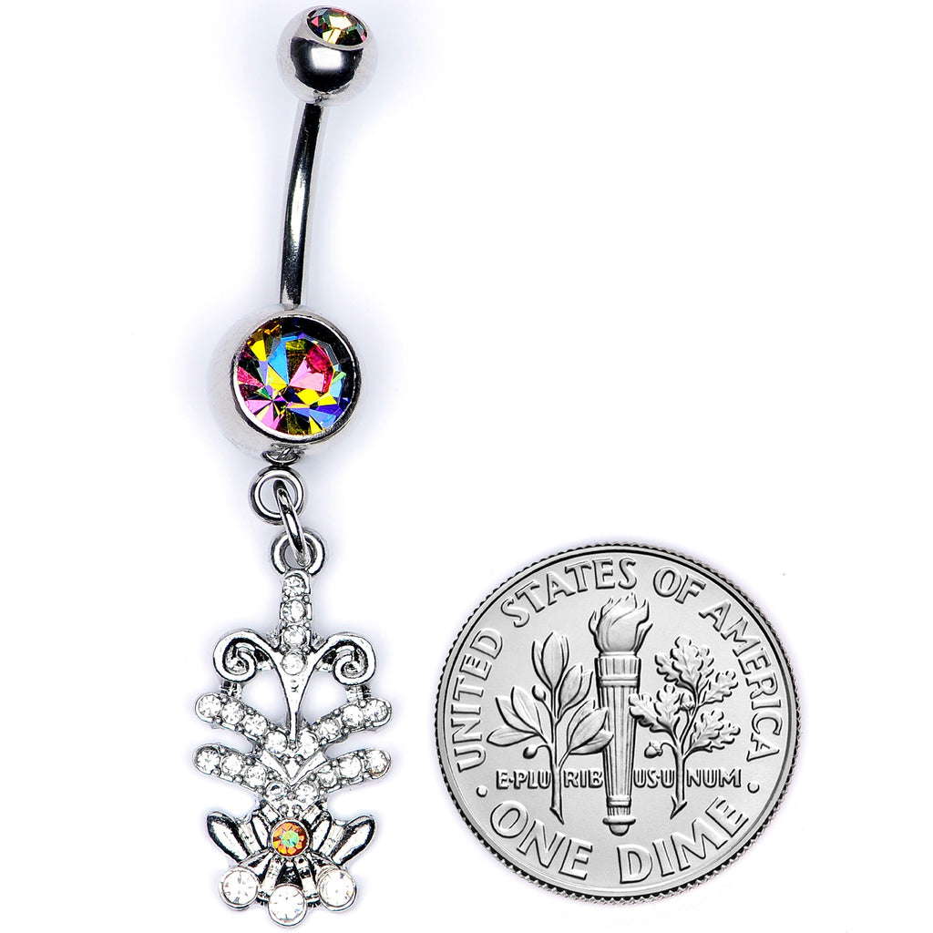 BodyCandy Vitrail Clear Gem Abstract Charm Dangle Belly Ring — alternative angle