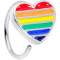 BodyCandy 20G 5/16 Rainbow Pride Heart Nose Hoop — main product shot