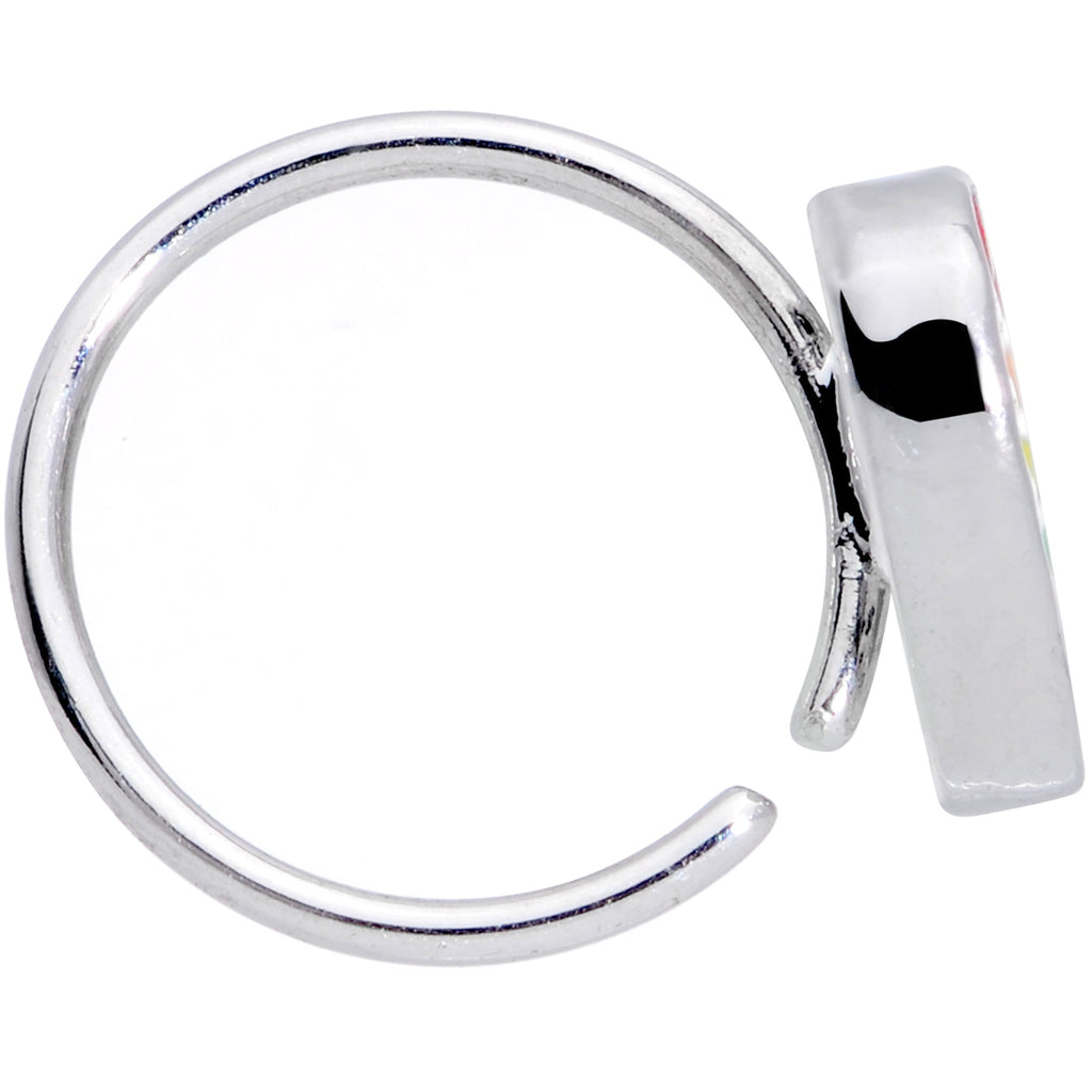 BodyCandy 20G 5/16 Rainbow Pride Heart Nose Hoop — lifestyle context