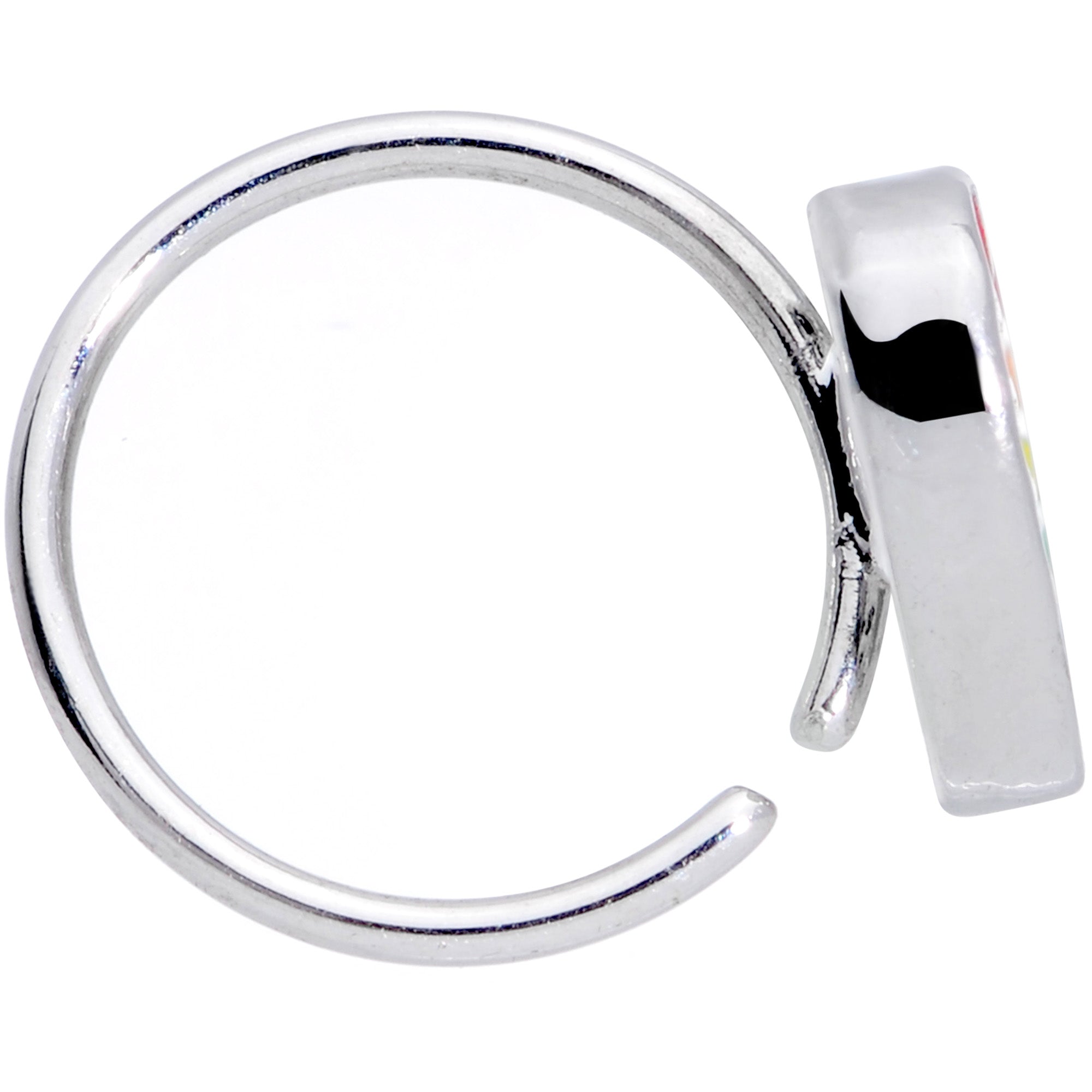 BodyCandy 20G 5/16 Rainbow Pride Heart Nose Hoop — lifestyle context