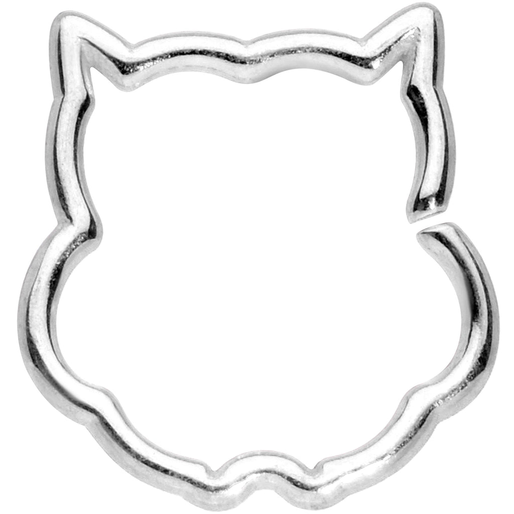 BodyCandy 16G 3/8 Steel Barn Owl Halloween Cartilage Closure Ring — main product shot