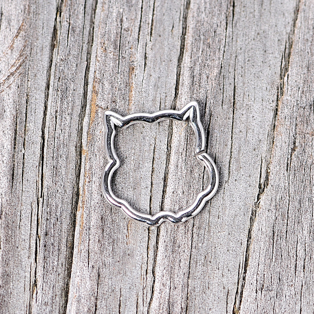 BodyCandy 16G 3/8 Steel Barn Owl Halloween Cartilage Closure Ring — lifestyle context