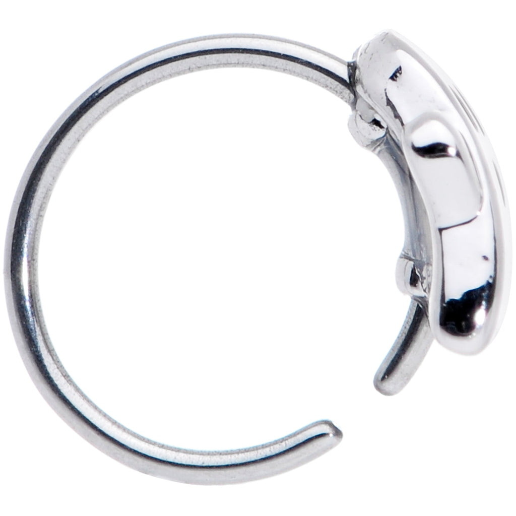 BodyCandy 20G 5/16 Scary Boo Ghost Halloween Nose Hoop — detail close-up