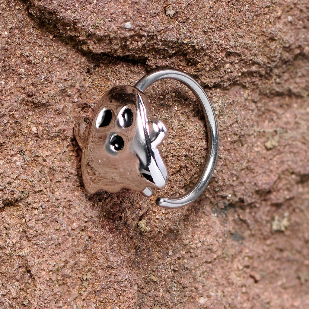 BodyCandy 20G 5/16 Scary Boo Ghost Halloween Nose Hoop — lifestyle context