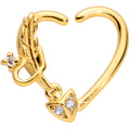 BodyCandy 16G 3/8 Clear CZ Gem Arrow Heart Right Heart Closure Ring — main product shot