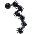 BodyCandy 16G 1/4 Black CZ Gem Black Spider Halloween Cartilage Tragus — main product shot
