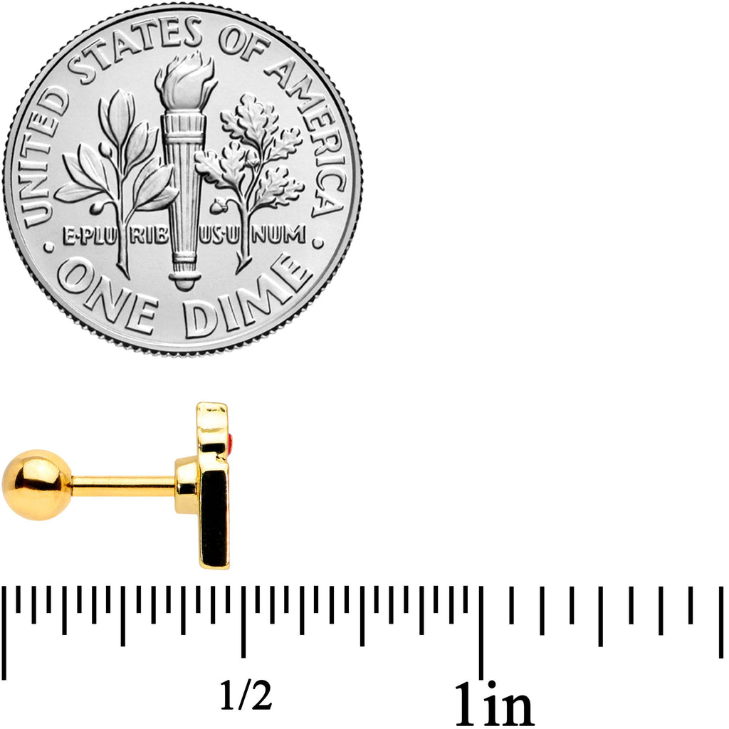 BodyCandy 16G 1/4 Gold Tone Holiday Candle Cartilage Tragus Earring — alternative angle