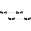 BodyCandy 14G 9/16 Clear Gem 50s Retro Sunglasses Barbell Nipple Ring Set — main product shot
