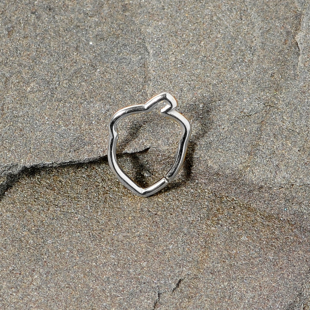 BodyCandy 16G 3/8 Steel Autumn Acorn Closure Ring — lifestyle context