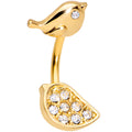 BodyCandy Clear Gem Gold Tone Little Birds Double Mount Belly Ring — main product shot