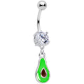 BodyCandy Clear CZ Gem Green Groovy Avocado Dangle Belly Ring — main product shot