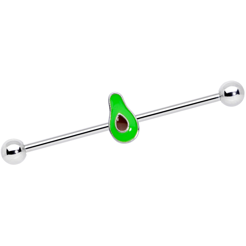 BodyCandy 14G Green Groovy Avocado Industrial Barbell 38mm — main product shot