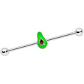 BodyCandy 14G Green Groovy Avocado Industrial Barbell 38mm — main product shot