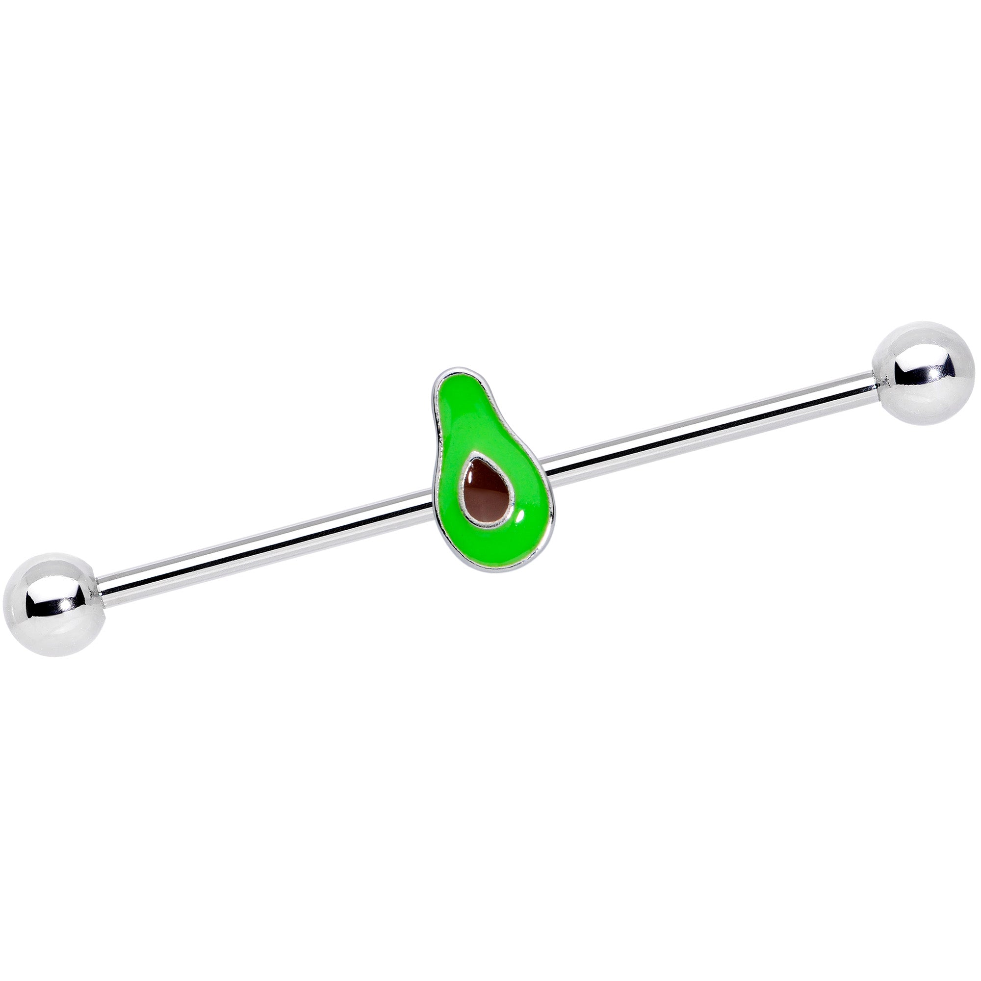 BodyCandy 14G Green Groovy Avocado Industrial Barbell 38mm — main product shot