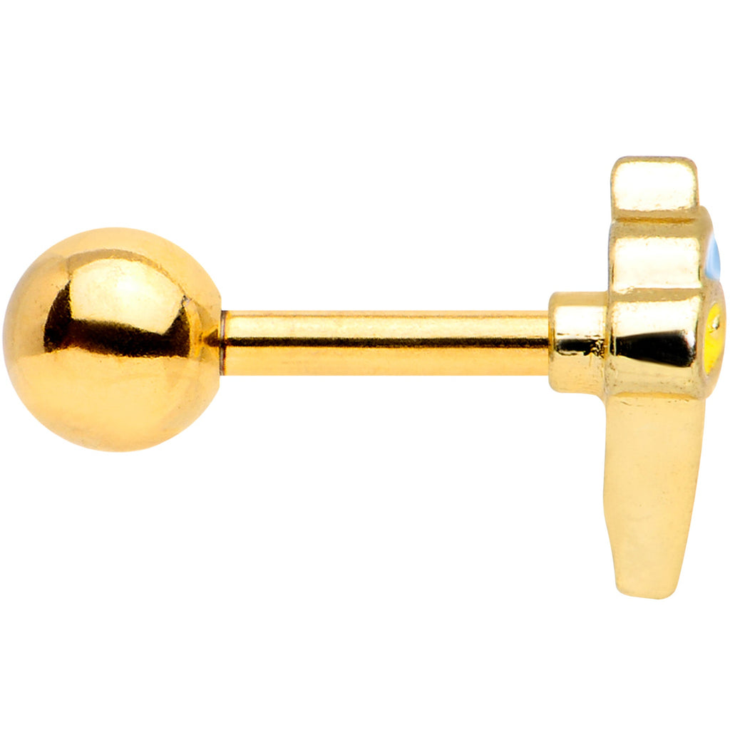 BodyCandy 16G 1/4 Gold Tone Pink Blue Ice Cream Cone Cartilage Tragus — lifestyle context