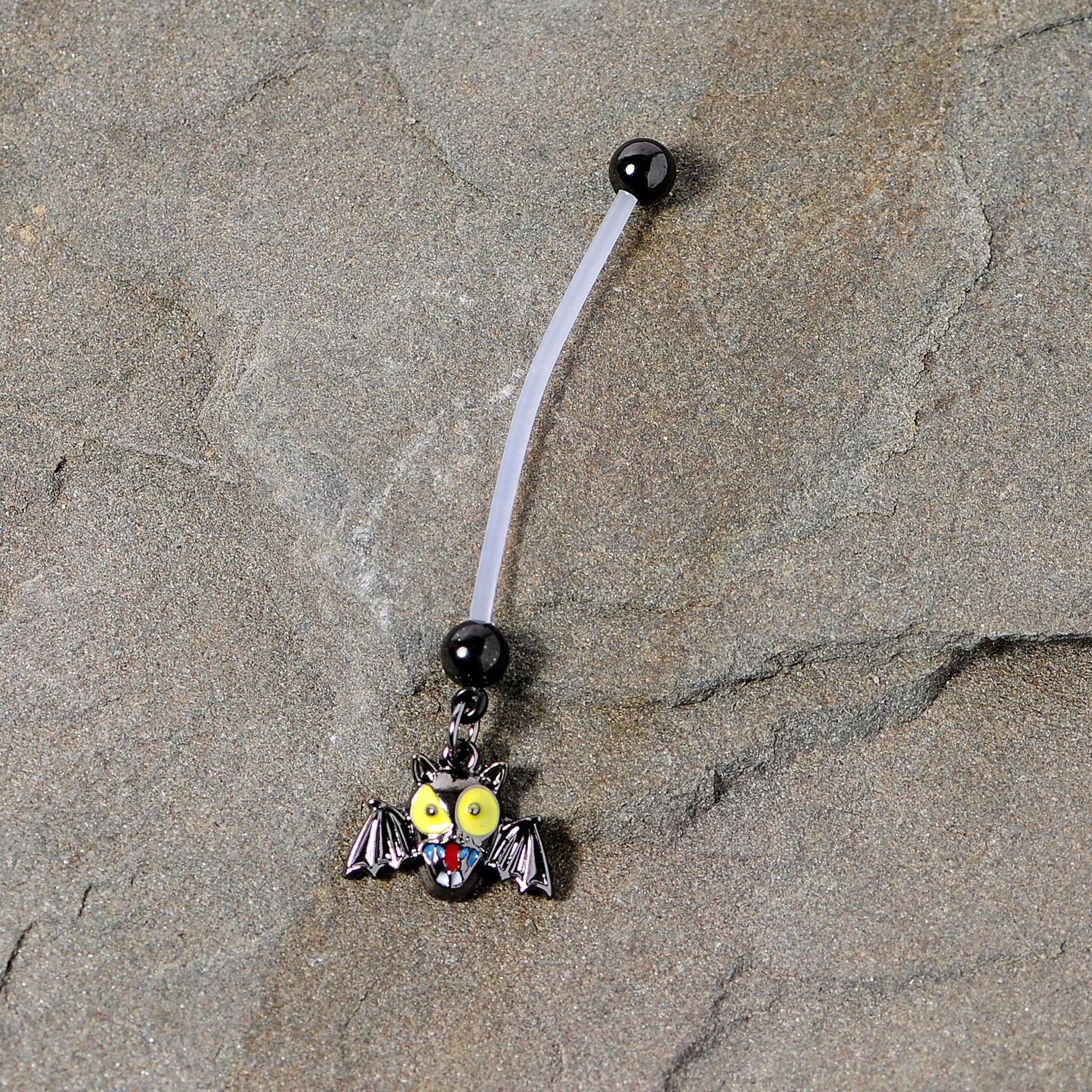 BodyCandy Gone Batty Scary Bat Halloween Dangle Pregnancy Belly Ring — lifestyle context