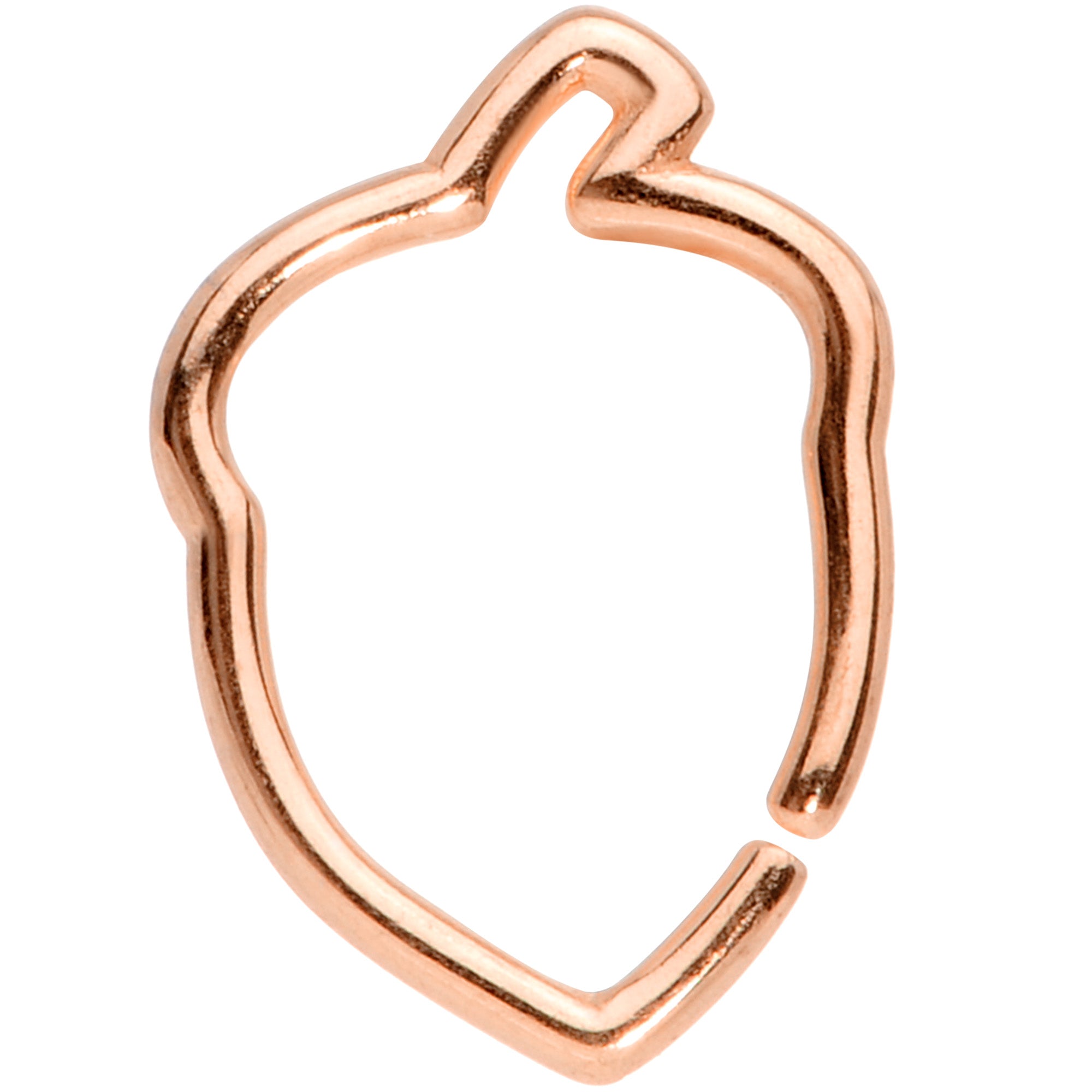 BodyCandy 16G 3/8 Rose Gold Tone Autumn Acorn Closure Ring — main product shot