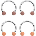 BodyCandy 16G 3/8 Brown Tan Matte Horseshoe Circular Barbell Set of 4 — main product shot