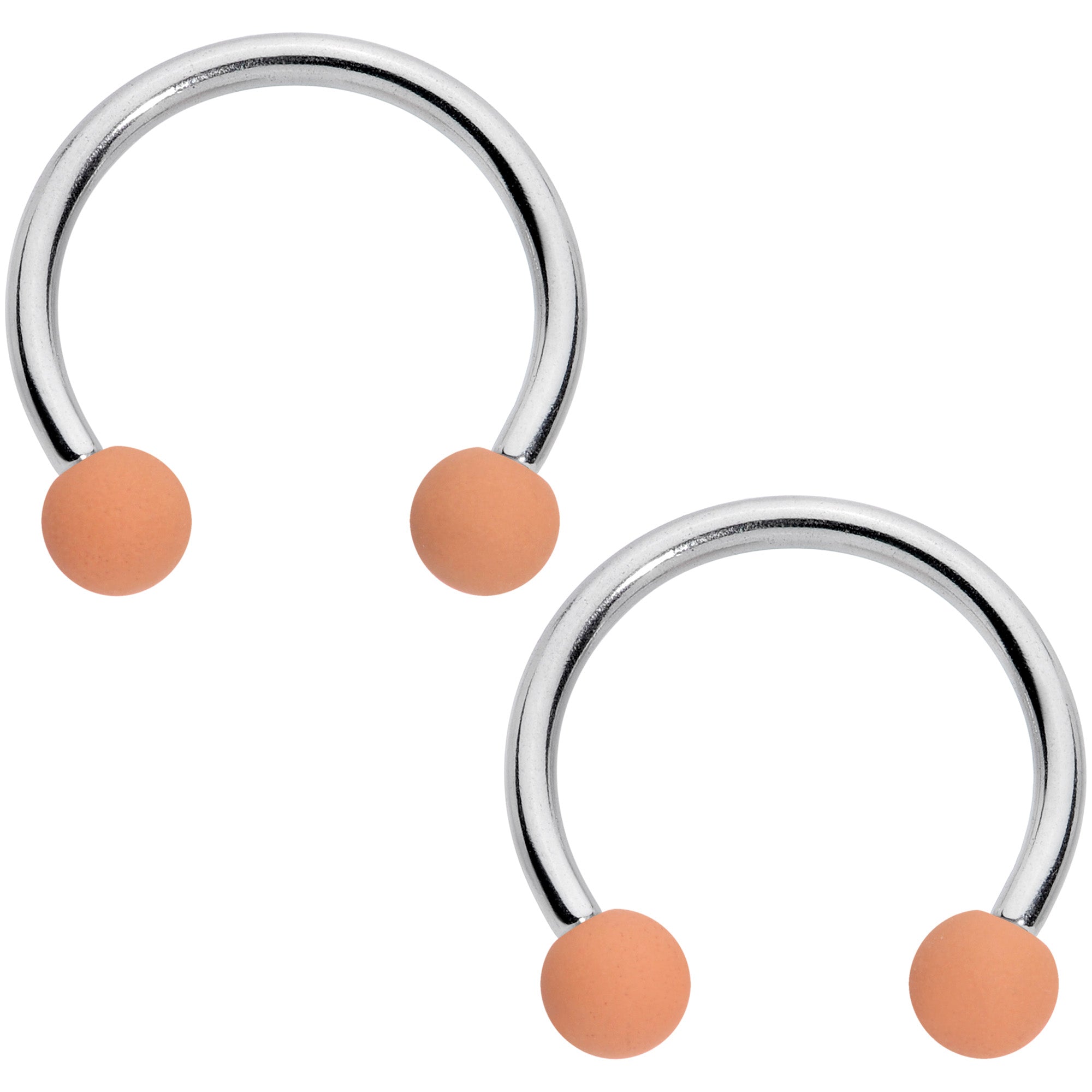 BodyCandy 16G 3/8 Brown Tan Matte Horseshoe Circular Barbell Set of 4 — lifestyle context