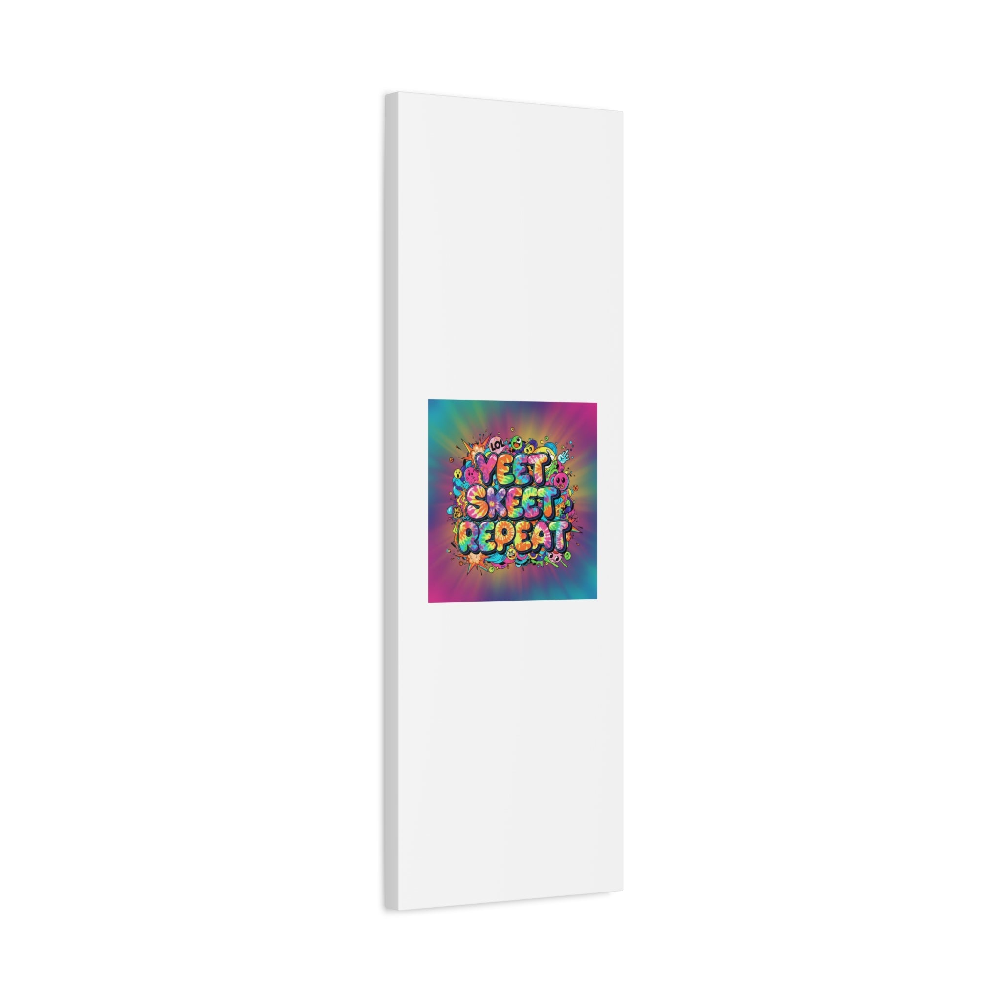 Yeet Skeet Repeat Canvas | Slogan & Glitch Graphic, Meme Phrase Wall Art