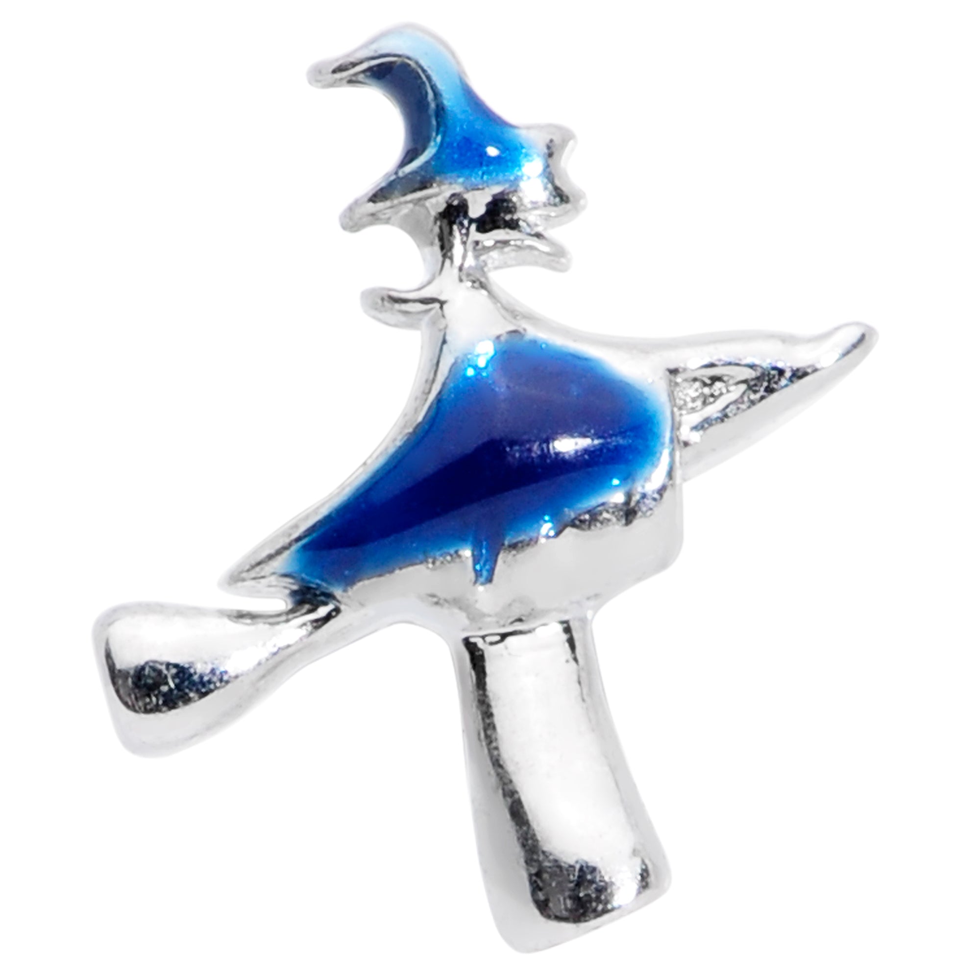 BodyCandy 16G 5/16 Blue Spooky Halloween Witch Labret Monroe Tragus — detail close-up