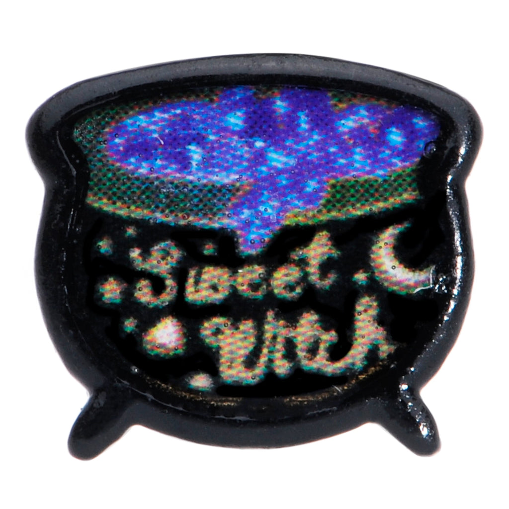 BodyCandy 16G 5/16 Sweet Witch Cauldron Halloween Labret Monroe Tragus — detail close-up