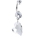 BodyCandy Clear Gem Stylized Heart Dangle Belly Ring — main product shot