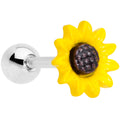 BodyCandy 16G 1/4 Yellow Sunflower Cartilage Tragus Earring — main product shot