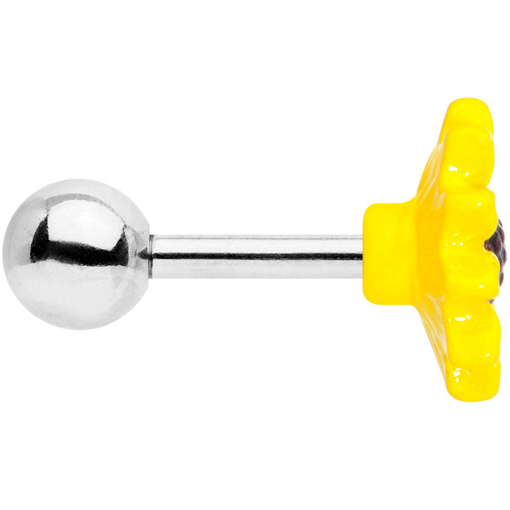BodyCandy 16G 1/4 Yellow Sunflower Cartilage Tragus Earring — lifestyle context